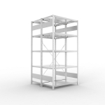 2-regelige basisrekken, geprefabriceerd frame HxLxD 2000x1000x500 mm, gegalvaniseerd Meta Clip DGR 230/1650 kg 2x5 planken