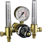 Doppel Flowmeter Flaschendruckminderer Argon/CO2, 1-Stufig 200 bar auf 0-15 ltr Harris Model 821