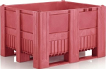 Groot volume reservoir met vergrendelknoppen 610 l, LxBxH 1200x1000x740 mm rood met 3 lopers, Craemer