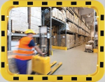Safety/traffic mirrors HxW 800x1000 mm, acrylic yellow/black approx. 110° 27 m, Dancop ED-I 80 x 100