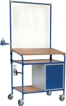 Staand bureau, beschermframe, houder & kast HxBxD 1195x2305x659 mm lichtgrijs/brillianblauw, Fetra 5838-IS1