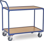 Tafelwagen, verticale duwbeugel 2 planken 1000x700 mm, glanzend blauw max. 300 kg, Fetra 2744