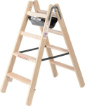 Stehleiter Holz 2x4 Stufen/Sprossen L=1,24 m beidseitig begehbar Munk Günzburger