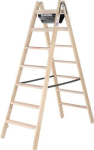 Stehleiter Holz 2x7 Stufen/Sprossen L=1,89 m beidseitig begehbar Munk Günzburger