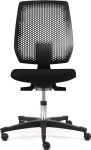 Werkdraaistoel met wielen Bekleding van zwarte stof, 410-570 mm Dauphin Tec vlek