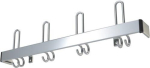 Wandgarderobe 3 Hut-/6 Mantelhaken Länge 600 mm Aluminium F1 naturfarbig, Krone-Ø 55 mm