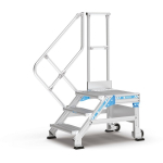 Staircase 60° one. Handrail 2 steps 1000 mm wide, height 0.50 m Mobile, Zarges
