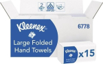 Karton gevouwen doekjes=15 pak van 124 stuks 2-laags wit, LxB ca. 320x215 mm Kleenex 6778