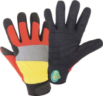 Forest protection glove EN black/red/yellow 388 Cat III L+D Woods Mechanicas