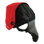 Fabric face shield red/black Head/fabric protection