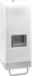 Stainless steel dispenser for 4 litre soft flasks, white cap with lock, Pevamat SF4