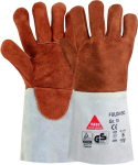 Welding gloves, insulating lining Size 10, split leather brown/grey Fulda-ISO