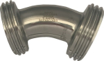 Buig 45° VT aan beide zijden AG DN80, zonder ÜWM, zonder afdichting SS AISI 316, melkpijpfitting