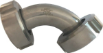 90° MT conische spigot aan beide zijden DN20, met ÜWM SS AISI 316, melkpijpfitting