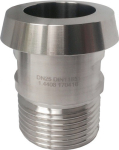 Conisch spigot overgangsstuk MT DN15, 1/2" tot BSPP AG, zonder ÜWM SS AISI 316, melkpijpfitting