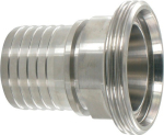 VT conische spie met buitendraad DM40, 38 mm, gegroefd, zonder afdichting SS AISI 316, melkpijpfitting