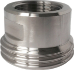 Overgangsstuk VT naar BSPP IG DN 20, 3/4", met PTFE-draadafdichting SS AISI 316, melkpijpfitting
