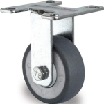 Bockrolle Vollgummi Ø 50 mm, Platte LxB 55x55 mm Tragkraft 50 kg