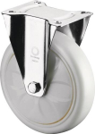 Plastic fixed castor Ø 125 mm, plate L135xW110 mm, white Load capacity 450 kg