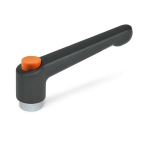 Klemmhebel GN 303.2-78-M10-SW-O Griff schwarz, Knopf orange
