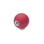 Kugelknopf mit Buchse DIN 319-KT-32-M10-E-RT PA rot, Innengewinde