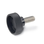 Knurled hollow screw GN 421-M4-10-NI PA SW, grub screw stainless steel