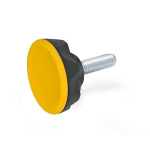 Star knob screw, upper part yellow GN 636.4-56-M12-50-DGB