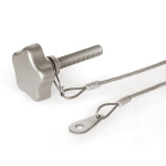 Stainless steel star knob screw GN 5334.13-60-M12-30-H with holding rope