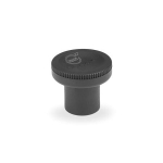 Kartelknop, antibacterieel, zwart-grijs GN 676-21-M5-SGA