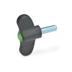Wing screw, cap green GN 633-48-M6-25-DGN
