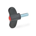 Flügelschraube, Kappe Rot GN 633-40-M6-16-DRT