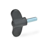 Wing screw, cap black-grey GN 633-40-M6-25-DSG