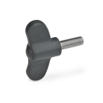 Stainless steel wing screw GN 633.1-40-M8-40-DSG Black-grey cap