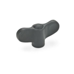 Wing nut, cap black-grey GN 634-40-M5-E-DSG