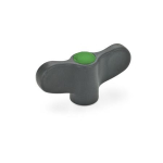 Wing nut, stainless steel, green cap GN 634.1-40-M8-E-DGN
