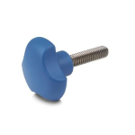 Three-star grip screw GN detectable, blue