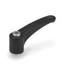 Klemhendel, antibacterieel, zwart-grijs GN 604.1-63-M6-SGA