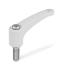 Clamping lever, antibacterial, white GN 604.1-78-M10-63-WSA
