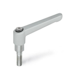 Adjustable clamping lever GN 911-78-M8-35-SR for pipe clamp connectors