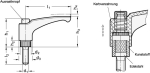 Klemmhebel verstellbar GN 603.1-108-M12-30-DRT Edelstahl-Innenteil, Elesa 236001-C6