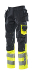 Trousers with knee & hanging pockets Size 50 L82, black/ blue/ yellow, MG290 Mascot Safe Supreme