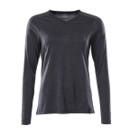 Dames-T-shirt, lange mouw Maat gevlekt zwart-blauw, Mascotte Versnellen