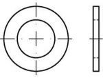 Sluitring DIN 433 2,7 mm, onbewerkt voor inbusbouten M 2,5