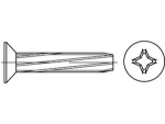 Tapping screw DIN 7516-D M 5x30 mm, galvanised Countersunk head to DIN 965