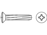 Tapping screw DIN 7516-E M 8x35 mm, galvanised Countersunk lens head to DIN 966