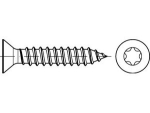 Tapping screws DIN 7982-TX6 2.2x16 mm, galvanised Countersunk head