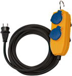 Bouwplaatskabel met 4-weg voedingsblok 5 m H07RN-F3G1,5 IP54 oranje/blauw Brennenstuhl