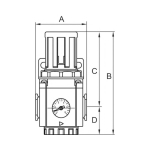 Drukregelaar serie GA BG 400, G 1/2, 0,5 - 9 bar, max. 10 bar Incl. monometer