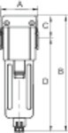 Fiter Serie GA 5 µm, BG 400, G 3/8", PC-Behälter vollautomatische Ablassung