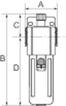 Nebelöler Serie GA-mini IG 1/8", BG 200, Polycarbonatb., Haltewinkel, Alu-Druckg.